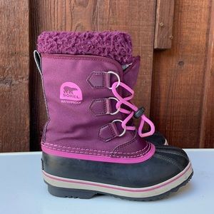 Pink & Purple SOREL Kids Yoot Pac Nylon boots, SZ 1